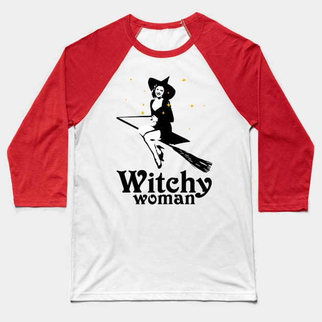 Witchy Woman Baseball T-Shirt by KewaleeTee